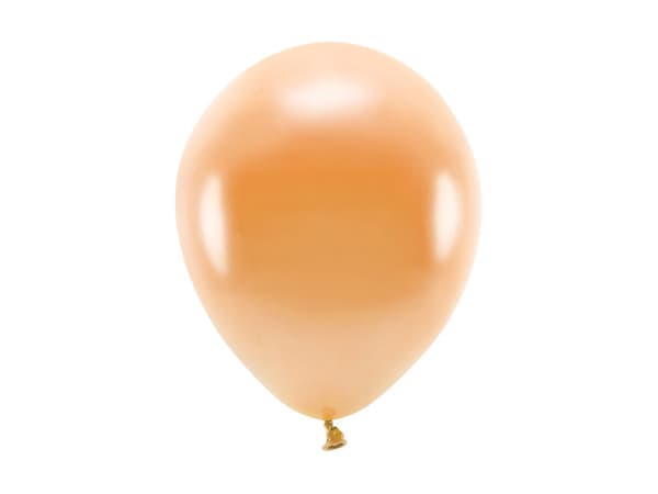 Økoballoner 26 cm metalliske, orange (1 pakke / 10 stk.)