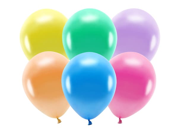 Økoballoner 30 cm metalliske, mix (1 pakke / 100 stk.)