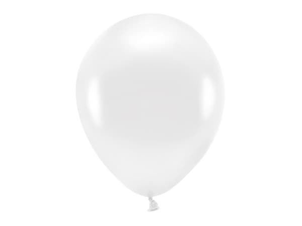 Ekoballonger 30 cm metallic, vita (1 förpackning / 100 st.)
