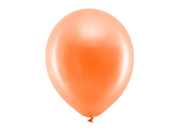Regnbueballoner 30 cm metalliske, orange (1 pakke / 100 stk.)
