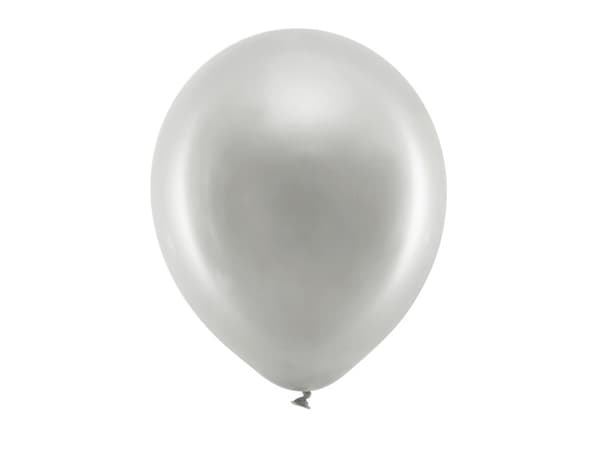 Regnbågsballonger 30 cm metallic, silver (1 förpackning / 100 st.)