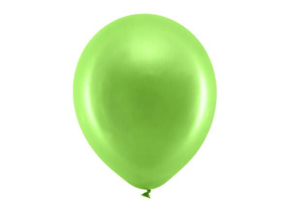 Sateenkaaripallot 30 cm metallinhohtoiset, vaaleanvihreät (1 pakkaus / 100 kpl)