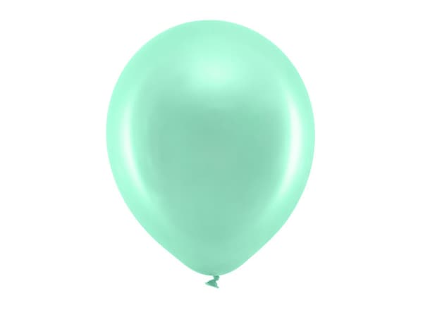 Sateenkaaripallot 30 cm metallinhohtoiset, mintunvihreät (1 pakkaus / 100 kpl)