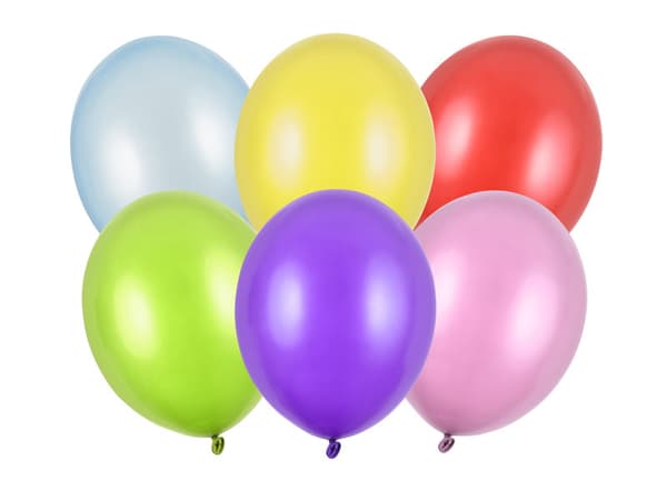 Stærke balloner 30 cm, metallisk blanding (1 pakke / 50 stk.)
