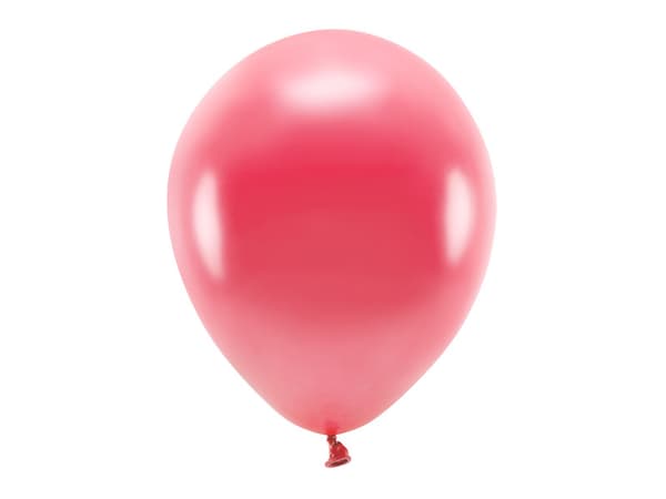 Økoballoner 30 cm metalliske, lys rød (1 pakke / 10 stk.)