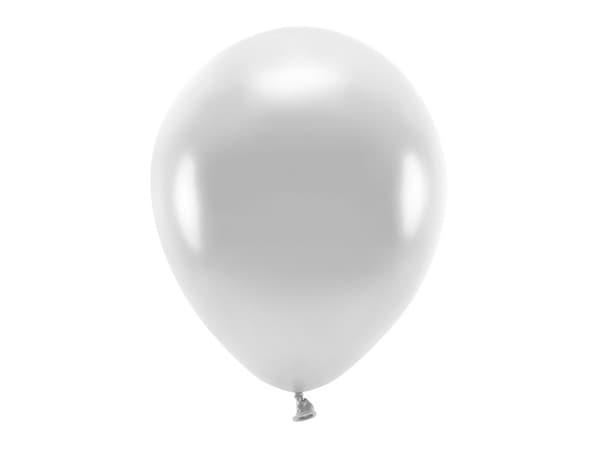 Ekopallot 30 cm metallinhohtoiset, hopeanväriset (1 pakkaus / 10 kpl)