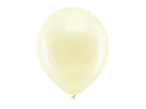 Sateenkaaripallot 30 cm metallinhohtoiset, kermanväriset (1 pakkaus / 10 kpl)