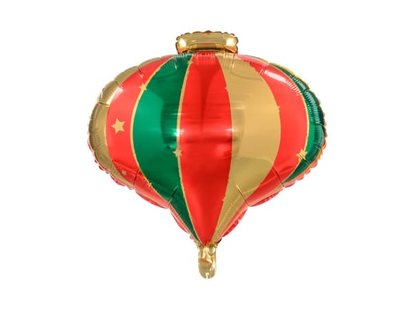 Folieballon julekugle, 51x49cm, mix (1 æske / 50 stk.)