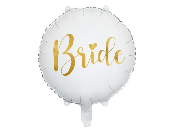 Brudefolieballon 45 cm, hvid (1 karton / 50 stk.)