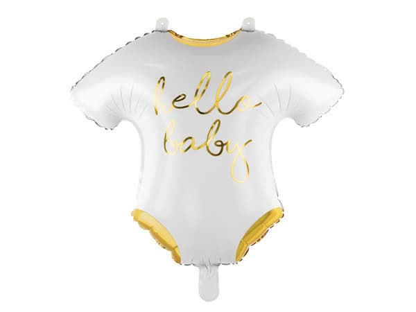 Sovsäcksfolieballong - Hello Baby, 51x45cm, Vit