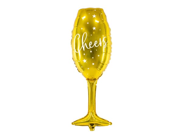 Folieballong Shotglas, 28x80cm, guld