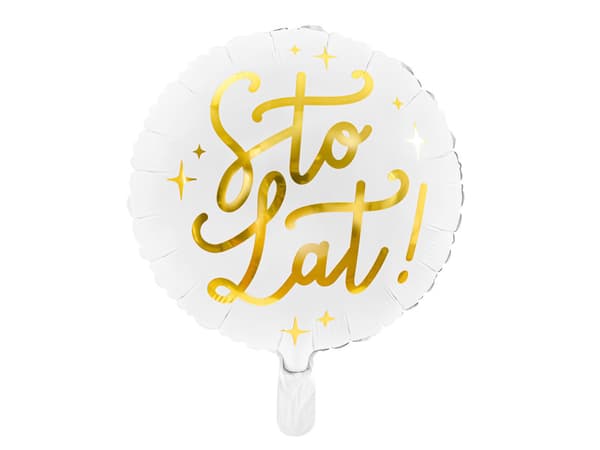 Folieballong med grattis på födelsedagen, 35 cm, vit