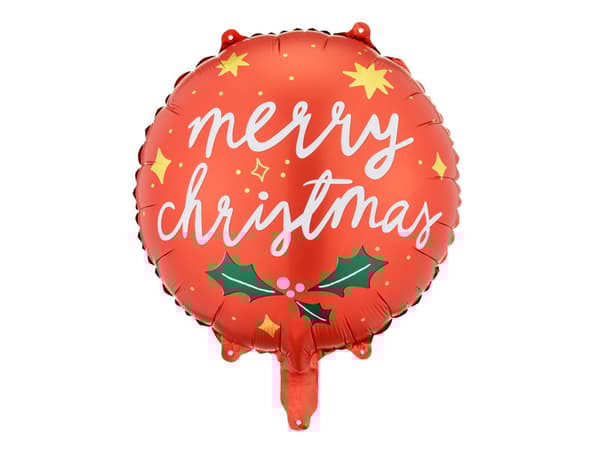 Glædelig jul folieballon, 45 cm, blandet