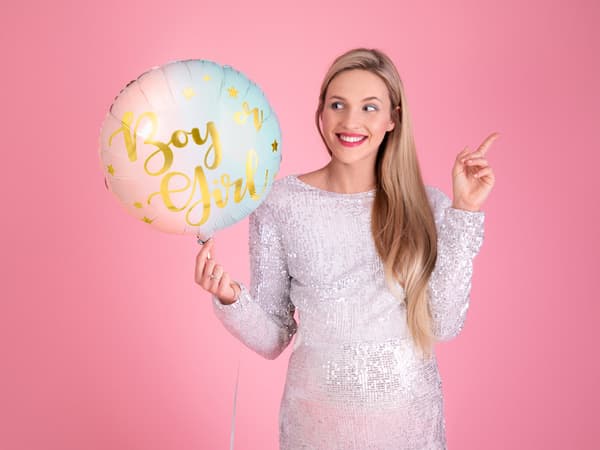 Folieballong pojke eller flicka, 35 cm, blandad