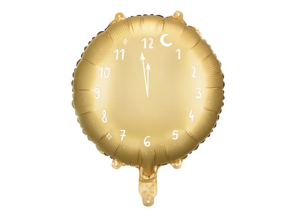 Folieballongklocka, 45 cm, guld