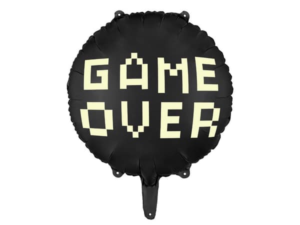 Game Over -folioilmapallo, 45 cm, musta