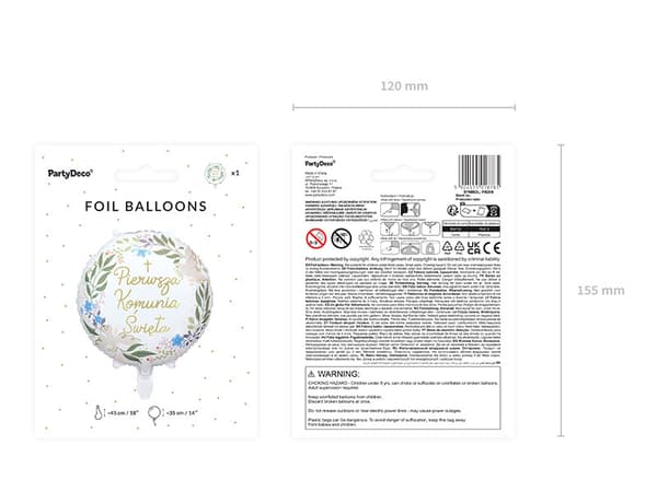 Folioilmapallo ''Ensimmäinen pyhä ehtoollinen'', 45 cm, sekoitus