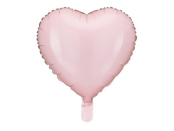 Hjertefolieballon, 45 cm, lyserød (1 æske / 50 stk.)