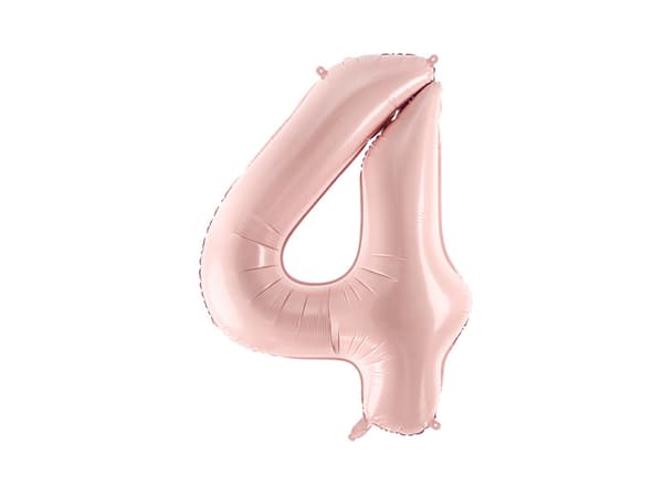 Folieballong med siffran ''4'', 72 cm, ljusrosa