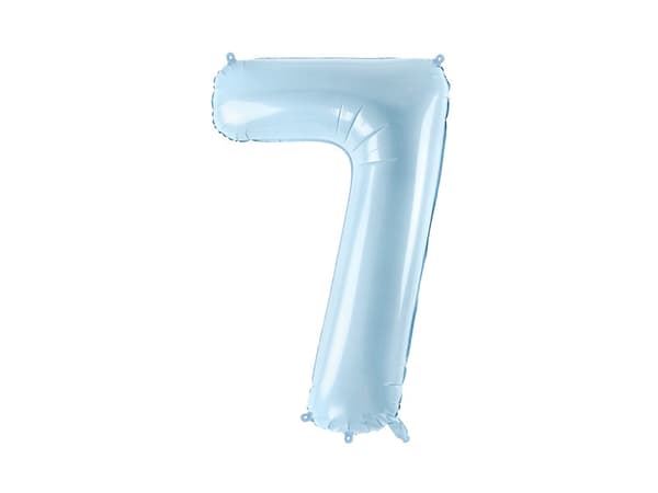 Folieballon med nummer ''7'', 72 cm, lyseblå