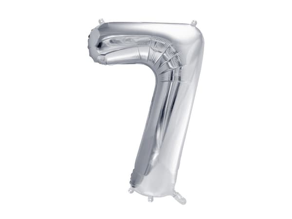 Folieballong med siffran ''7'', 72 cm, silver