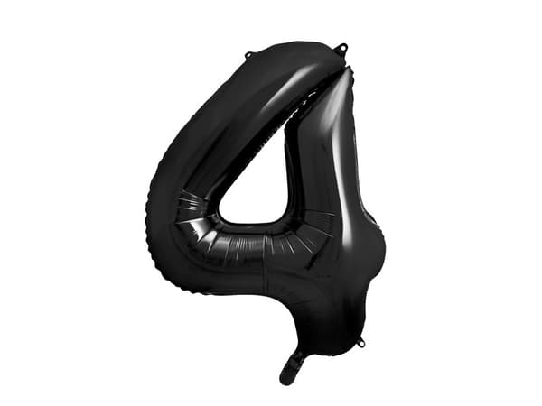 Folieballong med siffran ''4'', 86 cm, svart