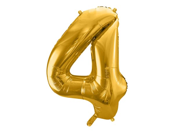 Folieballong med siffran ''4'', 86 cm, guld