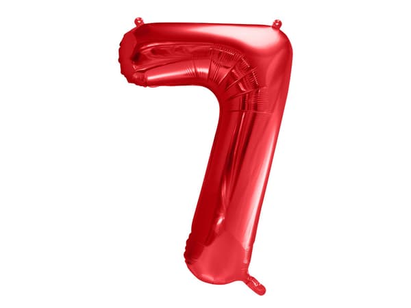 Folieballon med nummer ''7'', 86 cm, rød