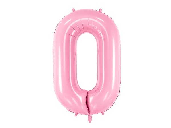 Numero ''0'' folioilmapallo, 86 cm, pinkki