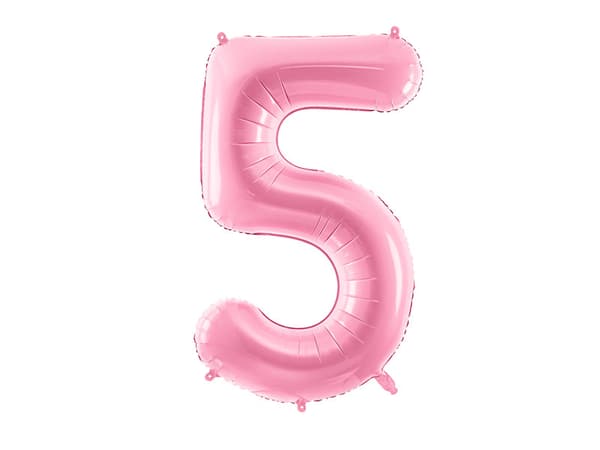 Folieballong med siffran ''5'', 86 cm, rosa