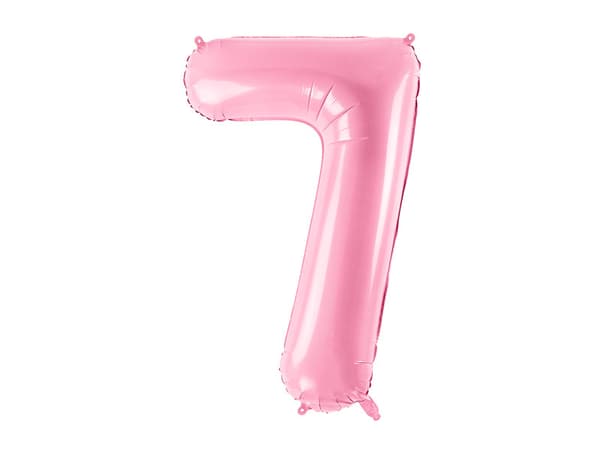 Folieballong med siffran ''7'', 86 cm, rosa