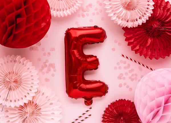 Folieballon bogstav ''E'', 35 cm, rød