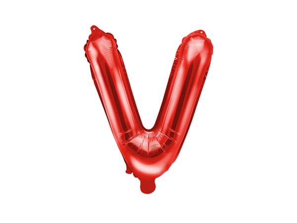 Folieballon med bogstav ''V'', 35 cm, rød
