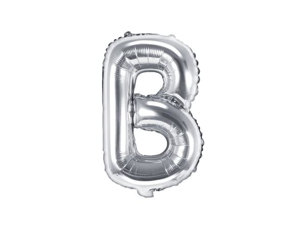 Folieballong Bokstaven ''B'', 35 cm, silver