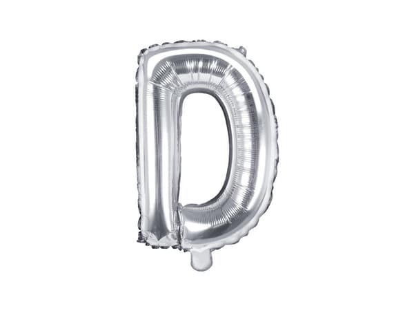 Folieballong Bokstaven ''D'', 35 cm, silver