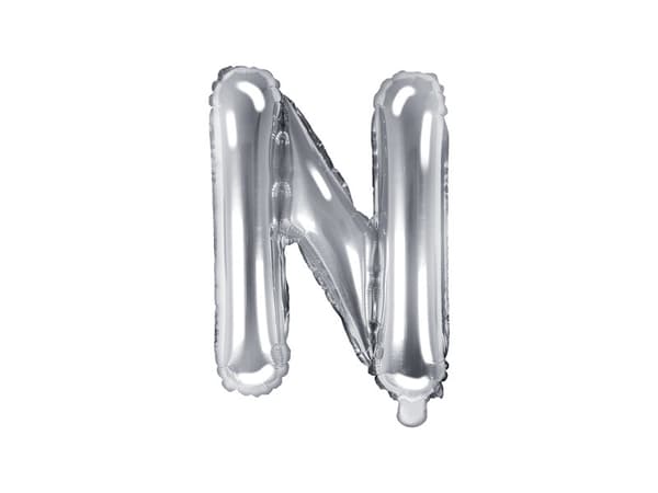 Folieballong Bokstaven ''N'', 35 cm, silver