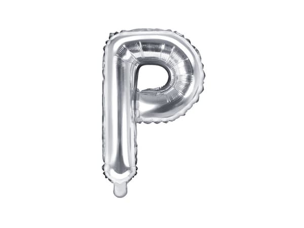 Folieballong Bokstav ''P'', 35 cm, silver