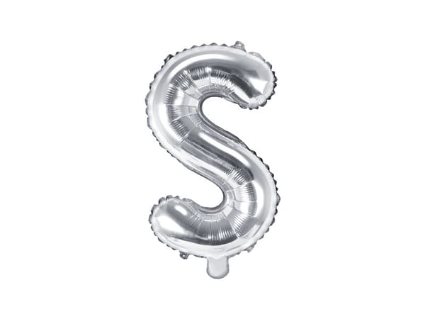 Folieballong Bokstaven ''S'', 35 cm, silver