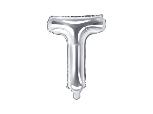 Folieballong Bokstav ''T'', 35 cm, silver