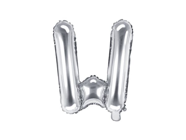 Folieballong Bokstav ''W'', 35 cm, silver