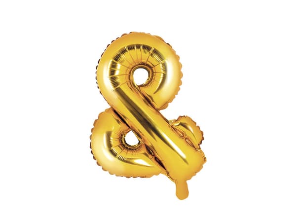 Folieballon &, 35 cm, guld
