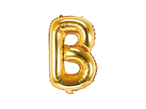 Folieballong Bokstaven ''B'', 35 cm, guld