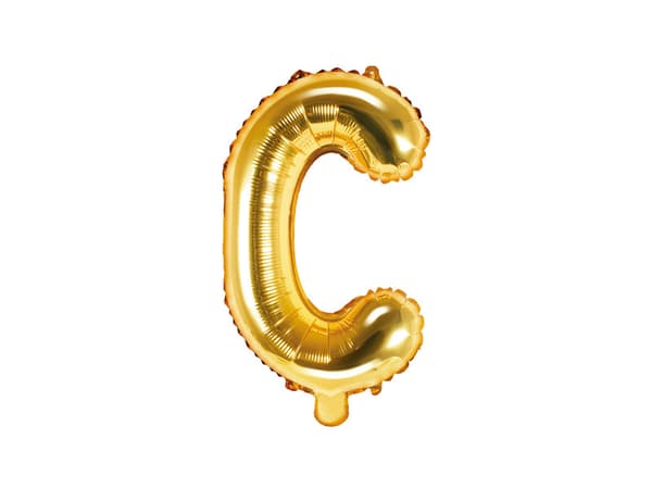 Folieballon bogstav ''C'', 35 cm, guld