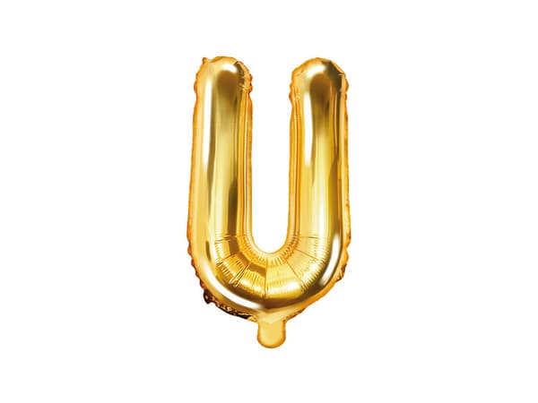 Folieballong Bokstav ''U'', 35cm, guld