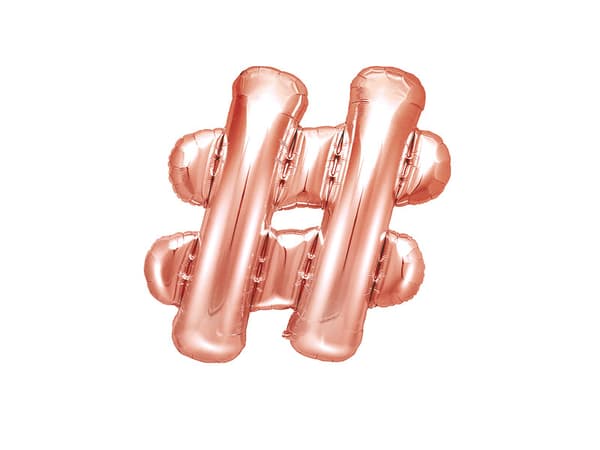 Folieballong, 35 cm, roséguld
