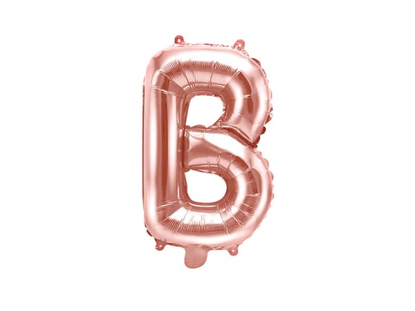 Folieballon med bogstavet ''B'', 35 cm, rosaguld