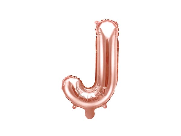 Folieballong med bokstaven ''J'', 35 cm, roséguld