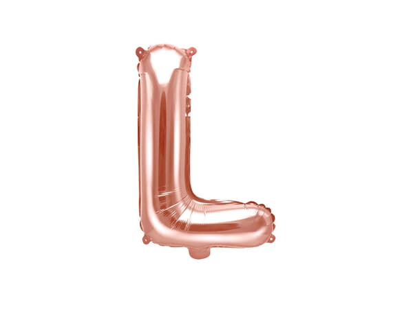 Folieballong Bokstav ''L'', 35cm, roséguld