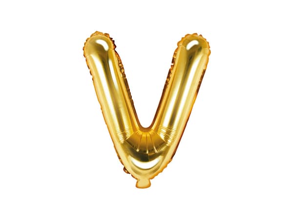 Folieballong Bokstav ''V'', 35cm, guld