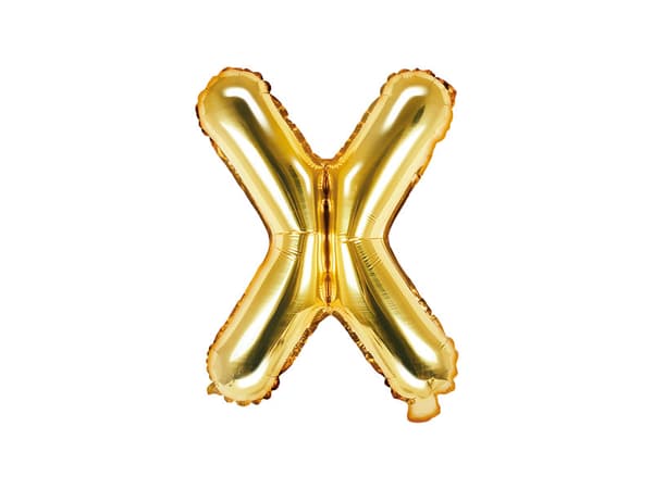 Folieballong Bokstav ''X'', 35cm, guld